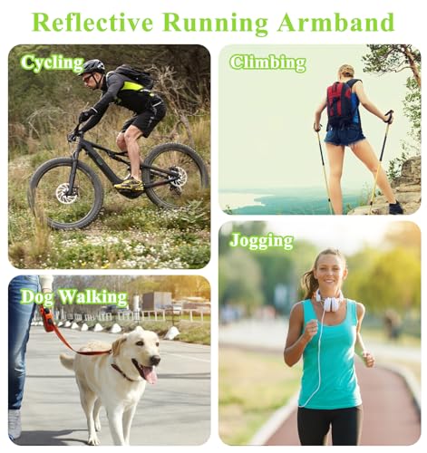 Reflective Bands, 6Pcs Reflective Arm Bands for Runners Adjustable Straps