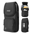 Perilogics Cell Phone Belt Holster,Nylon Phone Pouch with Belt Clip - color: Black