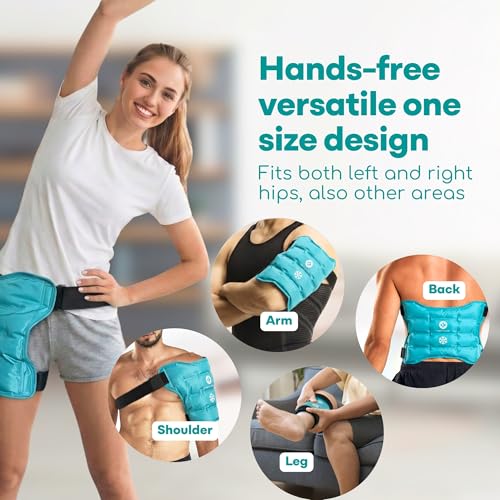 Medi Grade Hip Ice Pack Wrap with Adjustable Strap, Reusable Gel Cold Pack