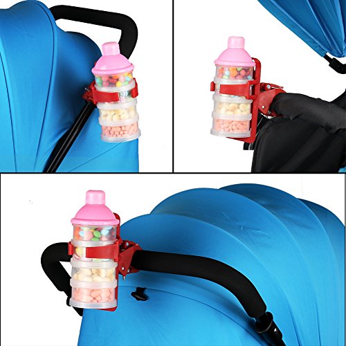Accmor Bike Water Bottle Holders No Screws, Universal Bike Cup Holder, 360 Degree Rotatable Bike Water Bottle Cage, Water Bottle Holders for Kids Bike Adult Bike, Red - color: Red