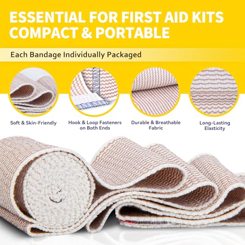 FRESINIDER Premium Elastic Bandage Wrap 6 Inch, 12 Pack, Hook and Loop - color: 12 Pack X 6 Inches