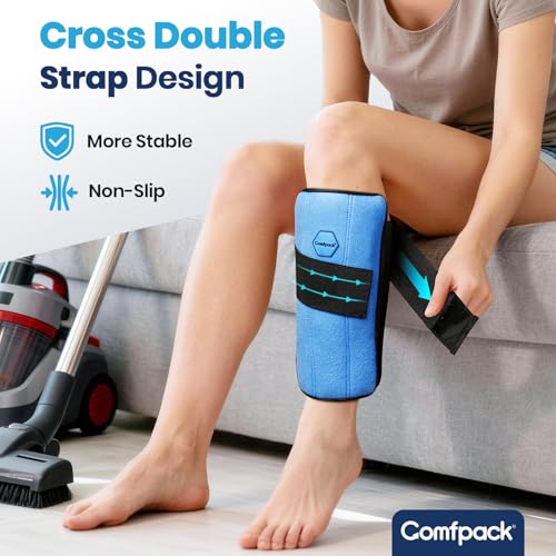 Comfpack Reusable Ice Pack for Calf, Shin, Eblow, 2 Hours Cold Therapy Warp