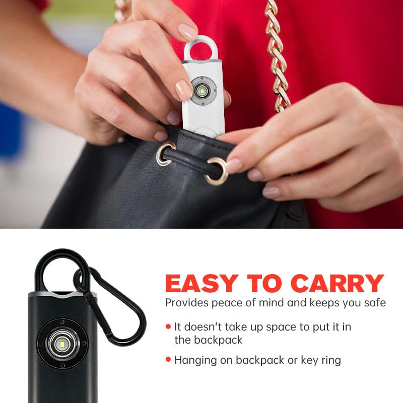 Rechargeable Personal Safety Alarm for Women | 130dB Loud Siren with Strobe Light & Flashlight | Self Defense Keychain for Girls, Elderly & Night Safety – Compact & Easy to Carry
