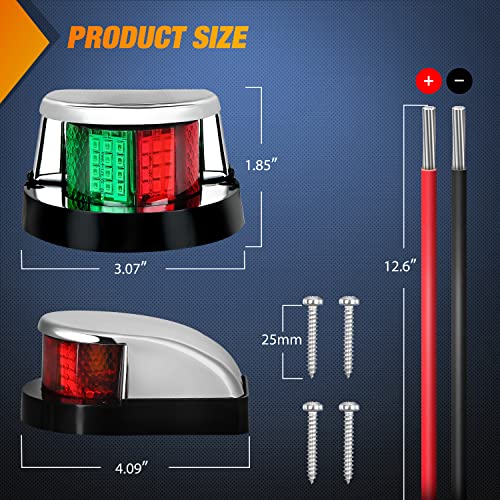 Nilight Marine Boat Navigation Light 24LED Red Green Signals Bow Lights - color: 24LED Navigation Light-1Pc