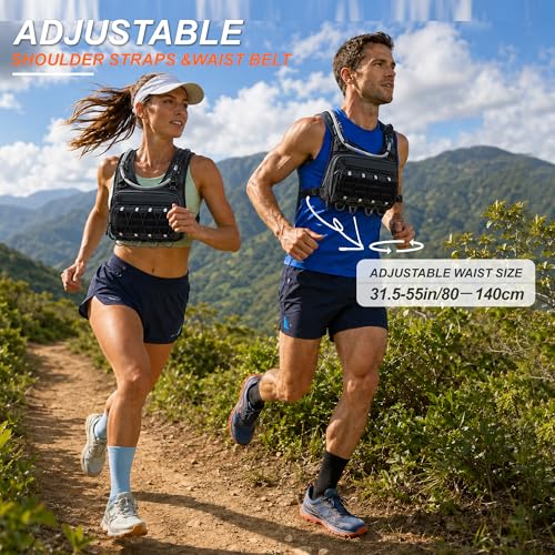BECOJADDE Running Vest for Men with 2L Water Bladder Tactical Hydration Backpack Adjustable Lightweight Chest Pack for Marathon Hunting Cycling - color: Black