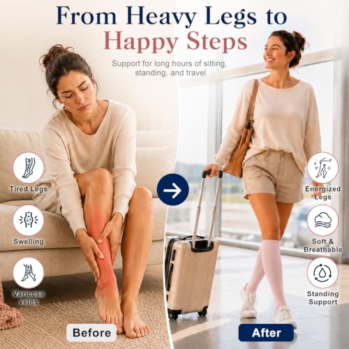 COOLOVER Copper Compression Socks for Women and Men(6 Pairs)-Best Support for Running, Athletic, Travel - color: 02 Black/Navy/Gray/White/Red/Pink, size: Small-Medium