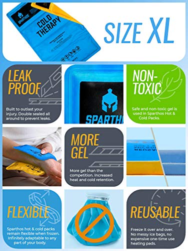 Sparthos Reusable Hot Cold Gel Ice Pack, Pain Relief - XL (Pack of 1) - size: X-Large, style: Pack of 1