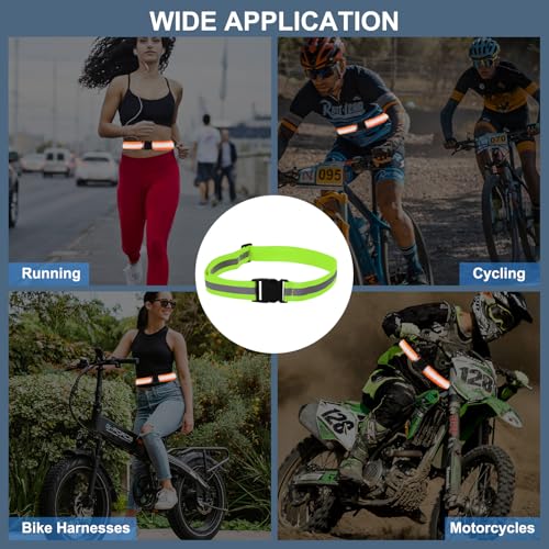 PATIKIL Adjustable Reflective Running Belt, Glow Pt Belt Sash for Cycling Walking - color: Green, size: 1.5 Inch