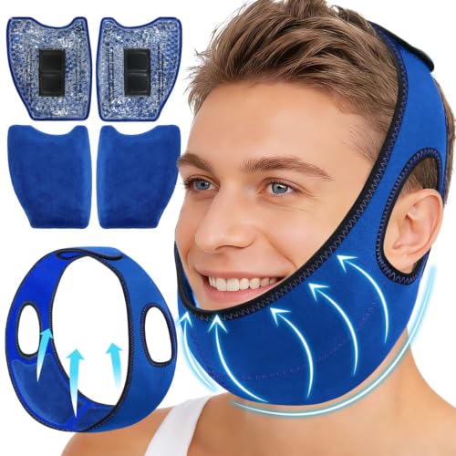 Wisdom Teeth Ice Pack Head Wrap Jaw Face Ice Pack with 4 Gel Packs - color: Royal Blue #2