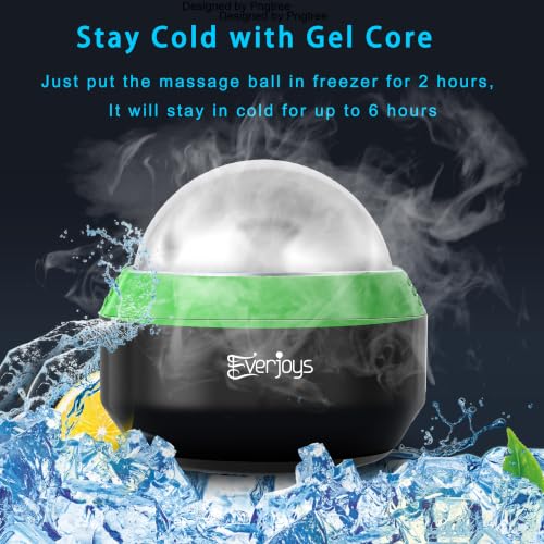 Massage Ice Roller Ball Cold & Heat Therapy Tissue Relief Muscle Recovery - color: Black and Green