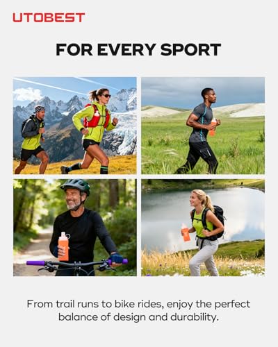 UTOBEST Soft Flask 350ml*2, Collapsible Hydration Water Bottle - color: Orange-350ml*2-40mm