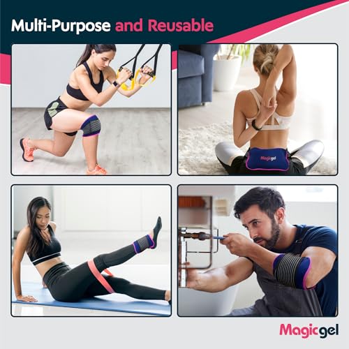 Magic Gel Ice Packs for Injuries Reusable (3 Pieces) | Flexible Wrap Around Gel Ice Pack Knees, Back, Shoulders, Arms and Legs (11" x 5.5") | Hot and Cold Compress Cold Packs for Injuries - style: S - 11 x 5.5 inches (2 Pack)