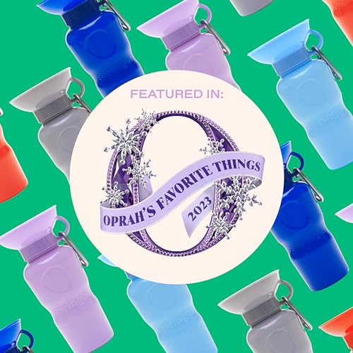 Springland 15oz Classic Portable Dog Water Bottle with Built-in Bowl, Blue - color: Sky Blue, size: 15oz Mini