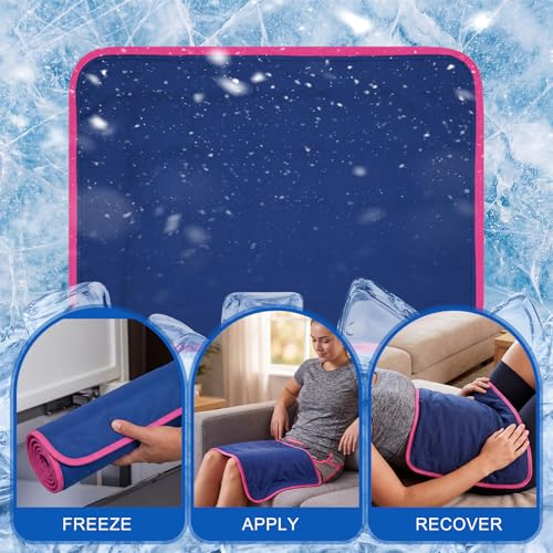 Fumete Extra Large Reusable Gel Ice Pack 20 x 24 Inch for Full Body Pain Relief, Hip, Shoulder, Knee, Back, Flexible Comfy Cold Pack Compress for Swelling, Bruises