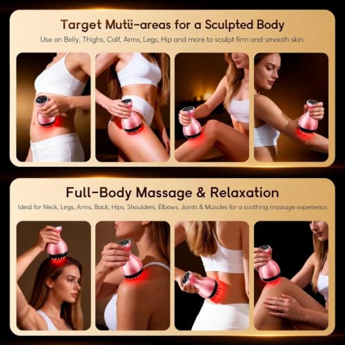 Electric Lymphatic Drainage Massager for Body Anti Cellulite and Thigh - color: Sakura Pink
