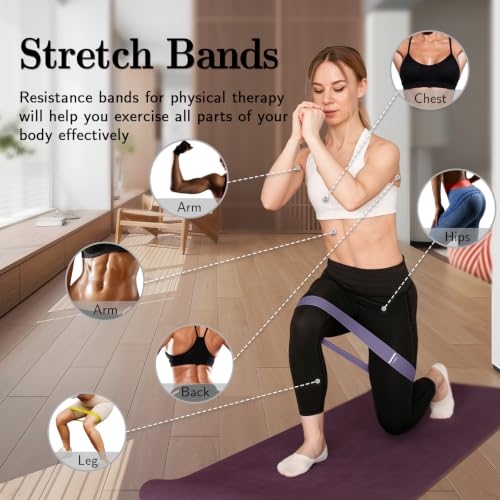 Resistance Bands for Working Out, 5 Levels Elastic Exercise Bands - color: Purple