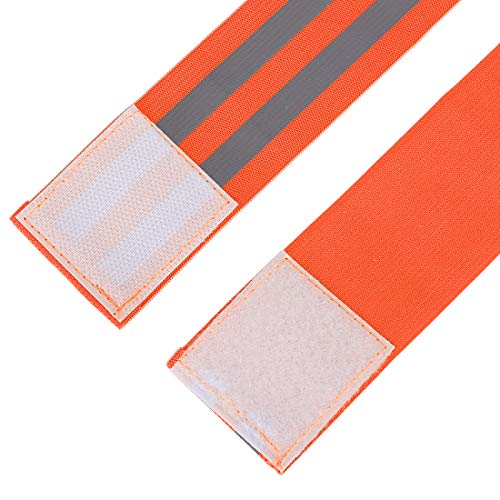 X AUTOHAUX 4 Pcs Reflective Bands for Wrist High Visibility Night Safety Cycling Riding Reflector Tape Straps Bracelet - color: Orange