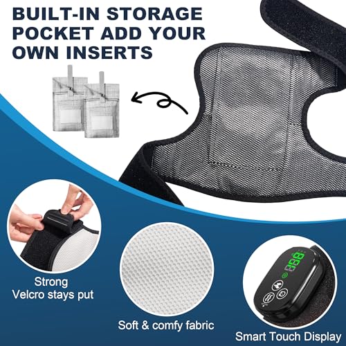 Misawce Electric Heated Knee Massager, 3-in-1 Cordless Knee Brace with Heat and Massage for Knee Elbow Shoulder Wrap with 3 Vibration & Heating Modes