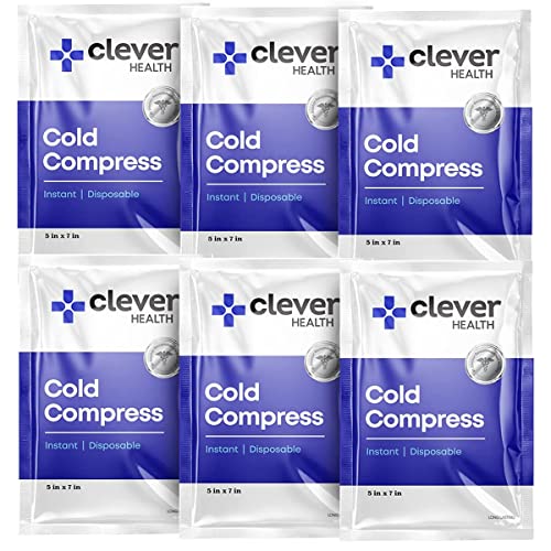 Instant Cold Pack | Disposable Ice Packs - Cold Therapy - for Injuries, Swelling, Inflammation, Muscle Strains, Sprains, Perfect for First aid Kit, Outdoor Activities, Athletes. 5x7 Inches, 6 Pack.