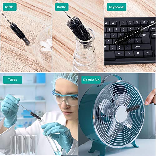 CiaraQ Bottle Cleaning Brushes, 8 Inch Nylon Tube Brush Set - color: Black, size: 8.0 Inch (10pcs)