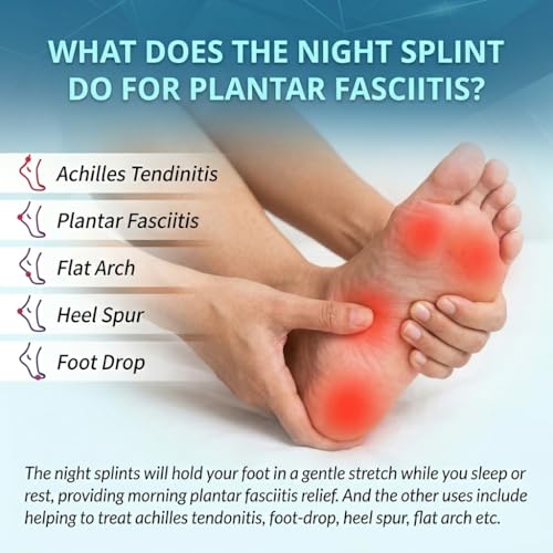 Plantar Fasciitis Night Splint, One Size Men & Women, Black - color: Black