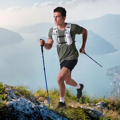 Running Vest for Women Men,5L Hydration Vest with 2*500ml Soft Flask - color: White