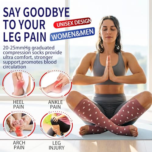 Open Toe Compression Socks 3 Pairs 20-25mmHg Toeless Graduated Compression Socks Sleeve - color: Pink and White, size: Small/Medium (3 Pair)
