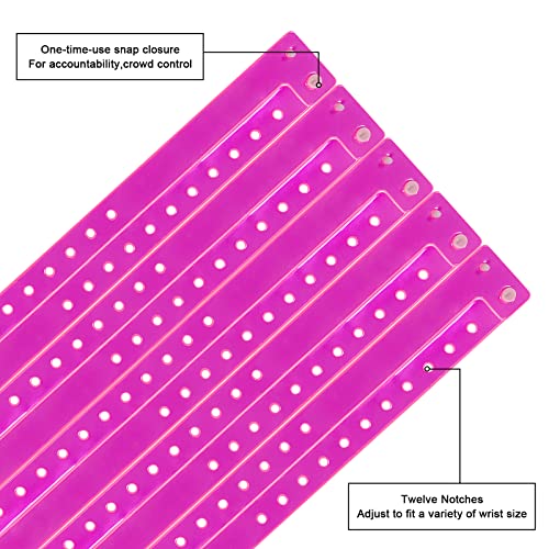 Plastic Party Pink Wristband 100 Pack, Vinyl Wristband for Event - color: Pink