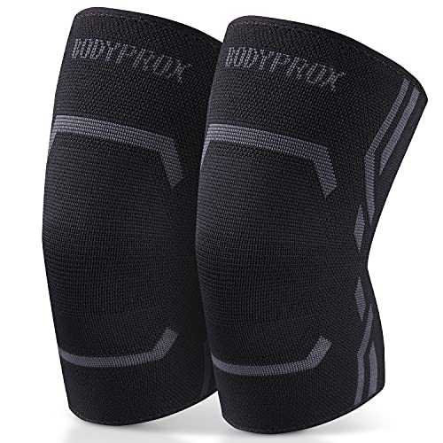 Bodyprox Knee Compression Sleeve for Men and Women (2 Pack), Knee Support Brace for Running and Work out (X-Large)… - size: X-Large