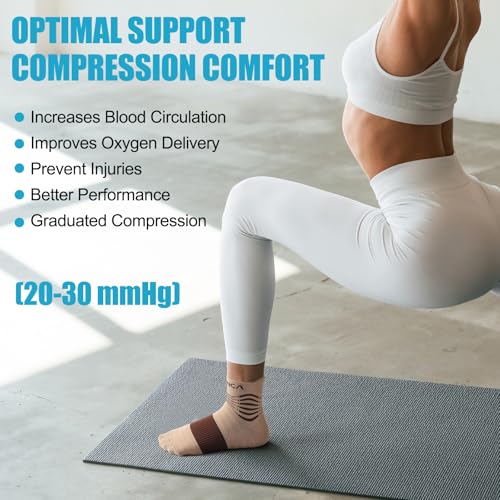 NEENCA Professional Compression Socks for Women Men Circulation, 20-30 mmHg - color: Copper, size: Large