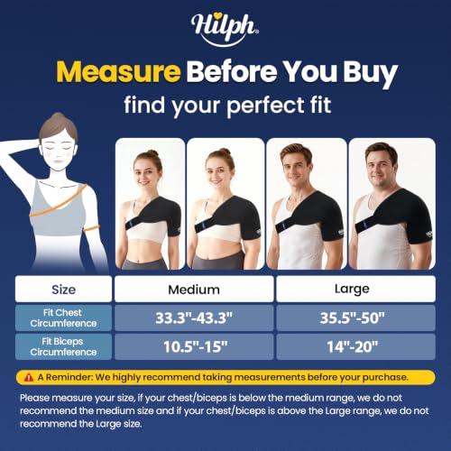 Hilph 3D Shoulder Ice Pack, Rotator Cuff Cold Therapy Wrap with Dual-Gel, L - size: Large