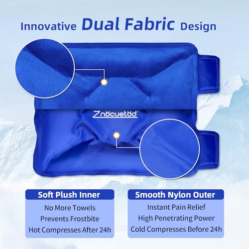 ZNÖCUETÖD Enhanced Knee Ice Pack Wrap for Pain Relief, Large Gel Ice Pack for Knee Leg Injuries Reusable with Cold Compression for Tendonitis, Arthritis, Swelling, Bruises, Surgery Recovery - color: Blue