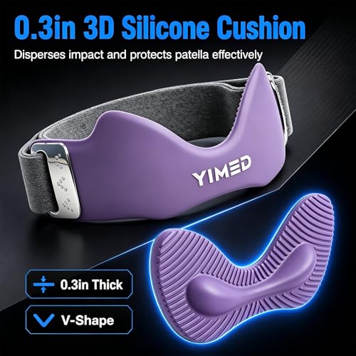Patellar Tendon Support Strap, Silicone Knee Band for Pain Relief, Purple - color: Purple 1 Pack