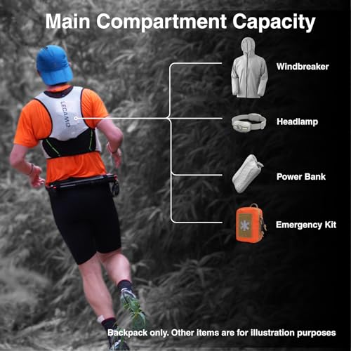 ROOT5 Running Hydration Vest 5L with 2 x 500ml Soft Flasks, Lightweight Running Vest with Water Bottles for Men and Women, Trail Running Pack - color: Black, size: S（2 Soft Flask）