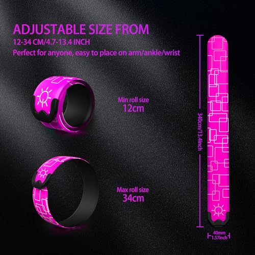2 Pack LED Armband - Rechargeable Running Lights with Reflective Gear, High Visibility LED Wristband Lights - color: pink