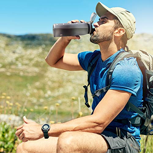 30oz Tritan Water Bottle with Time Marker, 1-Pack, Silver Gray - color: Silver Gray