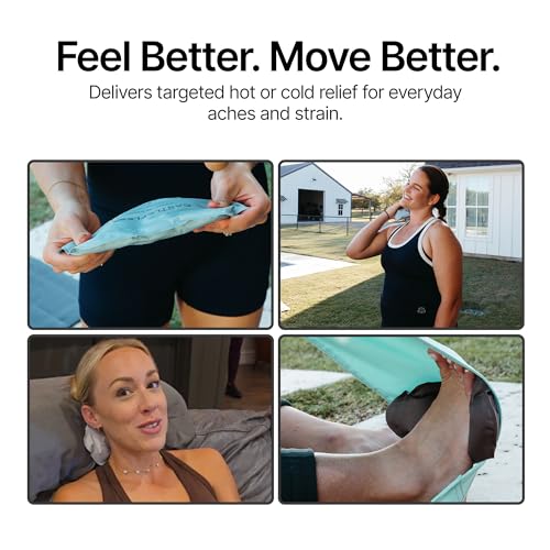 CastleFlexx Dual Hot & Cold Therapy Packs | Gel-Free, Flexible & Reusable for Neck, Shoulders, Joints & Muscles | Microwave & Freezer Safe | Ideal for Daily Relief - Stone - color: Stone