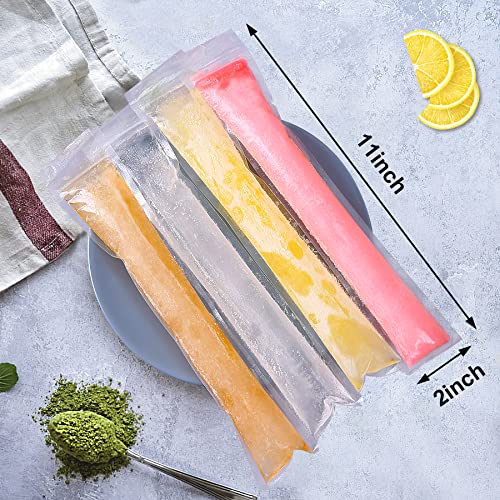 FEBSNOW 120 Disposable Ice Popsicle Mold Bags Freezer Tubes With Zip Seals - size: 11"x2"