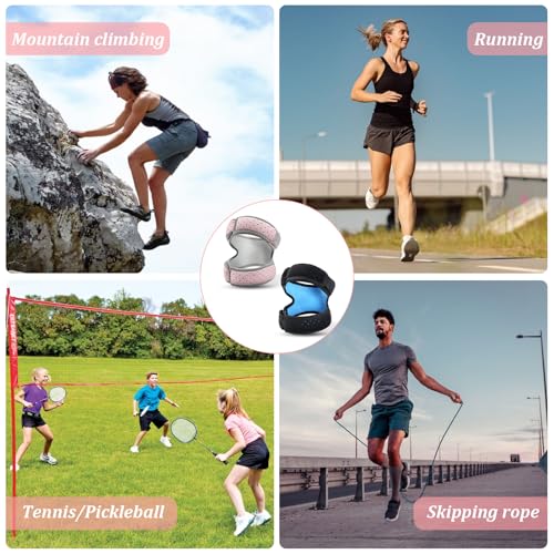 2-Pack Open Patella Knee Brace for Men Women, Adjustable Dual Strap Knee Support Brace for Meniscus, Running, Squats, Workouts, Sports (Pink & Grey)