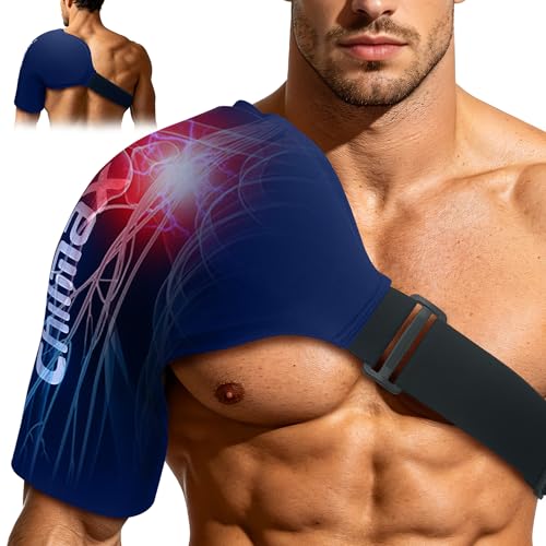 Shoulder Ice Pack Wrap for Rotator Cuff Cold Therapy Brace - color: X-large Blue