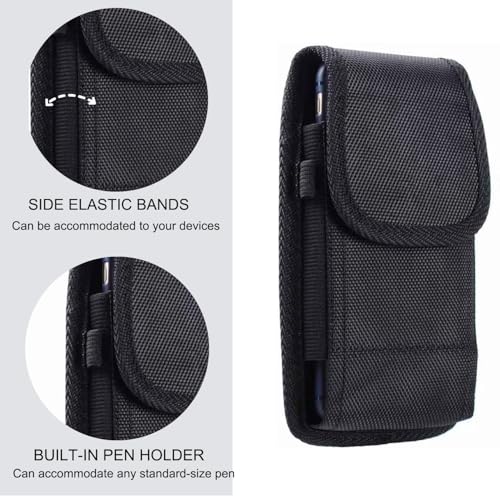 I&H Cell Phone Holster w Pouch Belt Clip for Men and Women iPhone 6 7 8 Protect 4.7 inch Case, Black - color: Black, size: Small