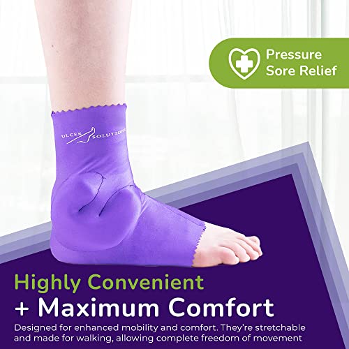 Ulcer Solutions Ankle Keeper – Physician-Designed Ankle Protector for Pressure Sores, Offloading Cushion for Pressure Ulcers, Enhanced Mobility & Comfort, Lightweight & Stretchable, Discreet Support for Injury Recovery & Senior Care, (Large: 9.0-10.5” (23