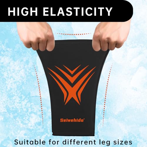 Extended Leg Knee Ice Pack Wrap Ice Sleeve for Knees Injuries Reusable Soft - color: Black-1 Pack