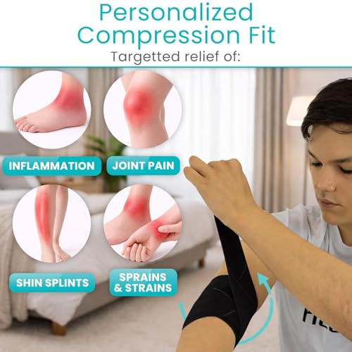 Vive Elastic Knee Wrap - Ankle, Foot, Calf & Wrist Support for Pain Relief