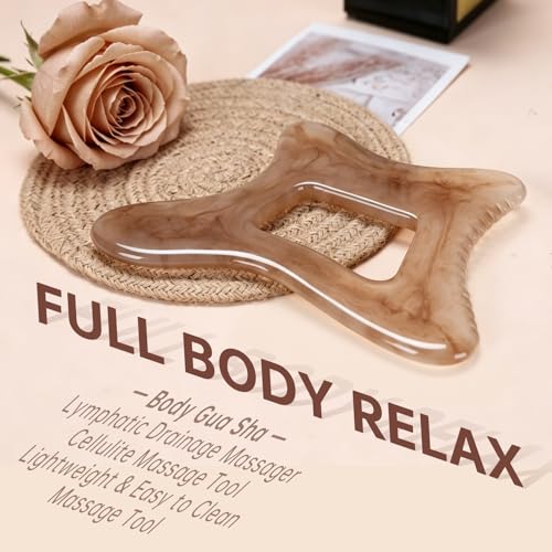 Body Gua Sha Tool Large Gua Sha Body Tool Cellulite Massage Tool (Resin) - color: Natural