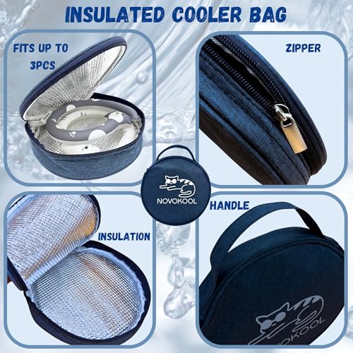 2 Pack Neck Cooling Tube with Insulated Bag - Reusable Ice Ring Neck Cooler Indoor Outdoor - Wearable Cooling Wrap - Relief for Summer and Hot Flashes - Ice Ring Freezes Under 64℉(Cat+Dog) - color: 2 Pack Cat and Dog