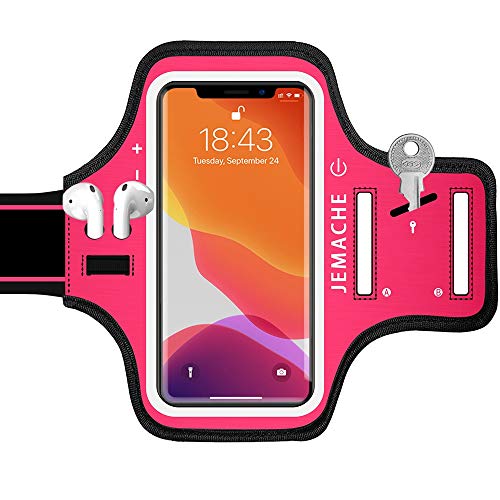 Running Armband for iPhone 17 16 15 14 13 12 Pro (Rosy) - color: Rosy