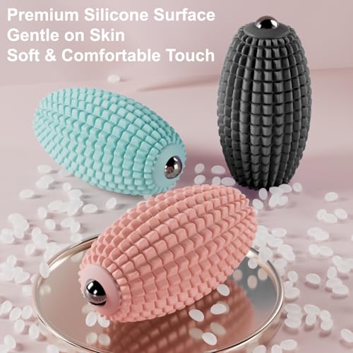 Vibrating Massage Ball for Plantar Fasciitis, Silicone Trigger Point, Myofascial Massage Ball, Deep Tissue Roller for Back, Shoulder, Foot, Muscle Recovery, Hip & Psoas Release Tool (Blue) - color: Blue