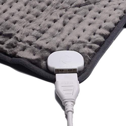 Ambershine 17''x33'' XXXL King Size Heating Pad with 12 Temperature Settings & 4 Auto-Off Countdown Timers, Pain Relief for Back/Neck/Shoulders/Abdomen/Legs(Dark Gray) - color: Dark Gray