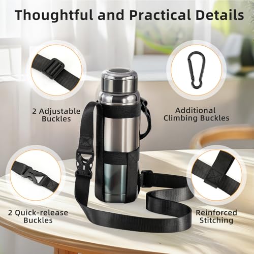 Nuovoware Water Bottle Holder With Strap, 2 Pack, 20-40 oz, Black+Black - color: Black+Black, size: 2 PCS